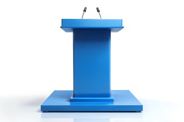 blue podium isolated on white