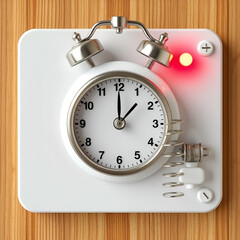 Concept time switch with a clock marking the changeover and a lively spring setting