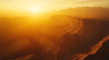 Naklejka premium Canyon Sunset: Golden Hour Landscape Photography