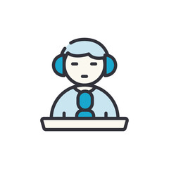 Podcast colored icons, minimalist vector illustration ,simple transparent graphic element .Isolated on white background