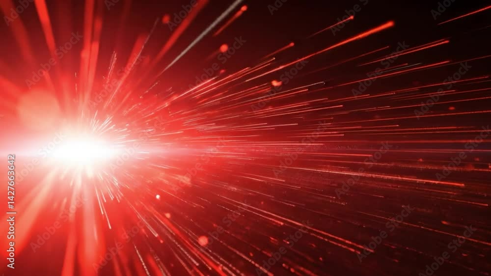 Poster red light rays creating dynamic visual effects