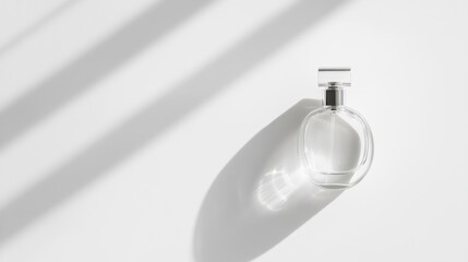Obraz premium Clear perfume bottle on white background (1)