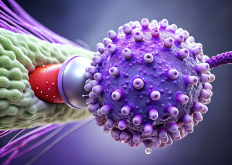 Biohybrid Microswimmer: E. coli Cell on Janus Bead in Bloodstream (3D Render)
