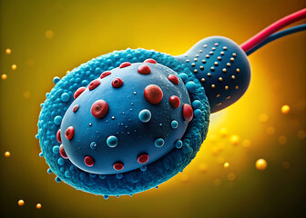 Biohybrid Microswimmer: E. coli Cell on Janus Bead in Bloodstream (3D Render)