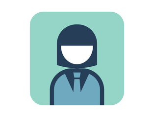 スーツを着た人の四角いシンプルなカラフルカラーイラストアイコン