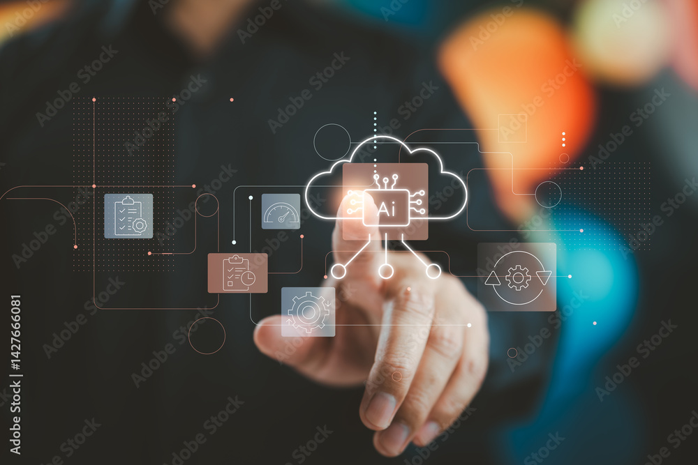 Poster Artificial intelligence at the center of smart process management systems.