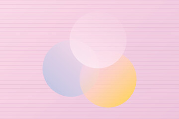 Colorful abstract geometric background with lines and circles. Soft and peaceful backdrop. Geometric stripe line art design.