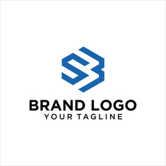 letter SB abstract hexagon logo vector