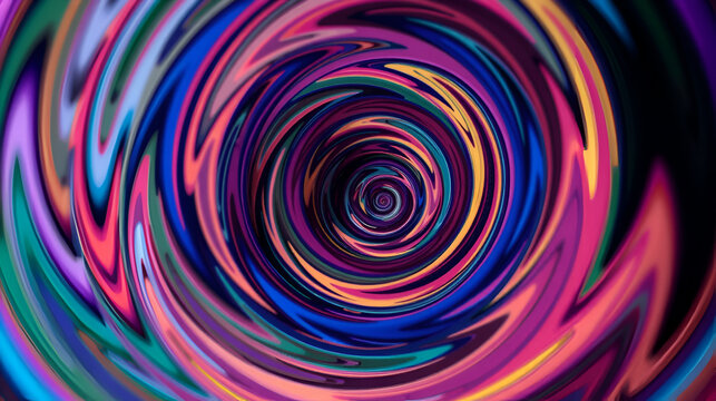 Untwisting of colorful spirals. Spin illusion.