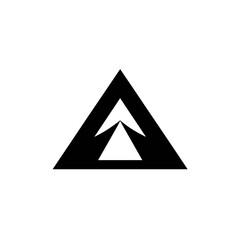 Abstract black triangle with inner white triangle design, concept for logo, branding, and minimalist graphic design
