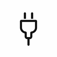 Obraz premium A simple black outline icon of an electrical plug, concept for website interface design, app development, and user experience
