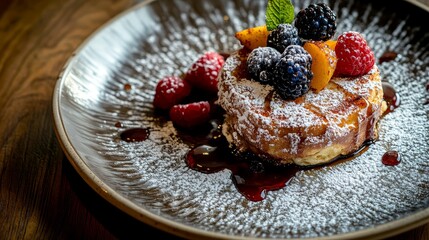 Food photography of delicious French toast. french toast. food. fresh berries