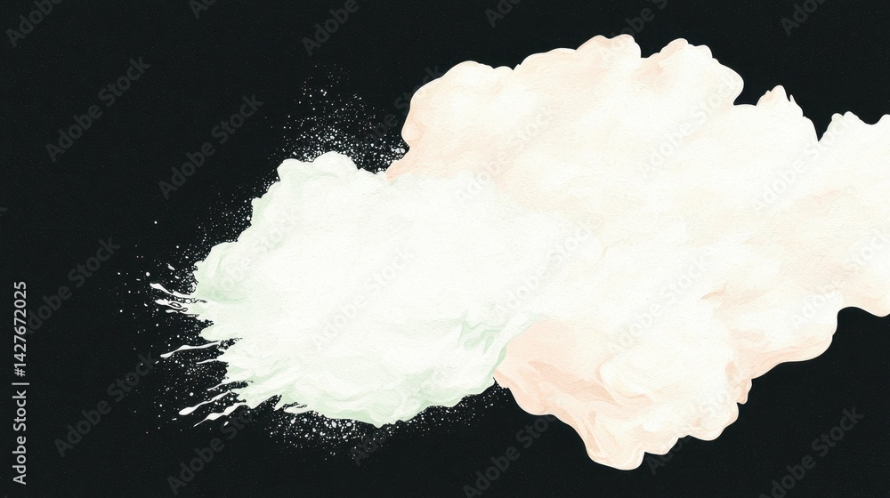 Canvas Prints soft abstract watercolor splash on black background for artistic use
