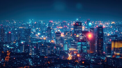 Fototapeta premium Space Digital. Abstract Architecture in Futuristic Cityscape with Digital Background