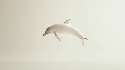 Obraz premium Monochromatic dolphin leaps against a neutral backdrop