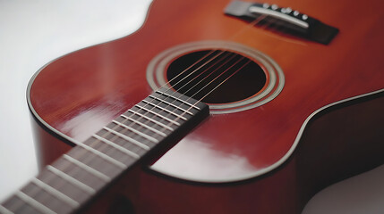 Fototapeta premium A guitar with a black pickguard and a white pickguard