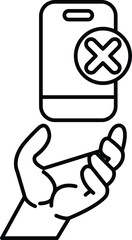 hand holding a cell phone with a check mark on it