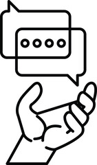 Fototapeta premium hand holding two speech bubbles