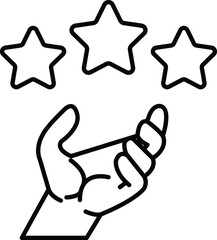 hand holding three stars in the air