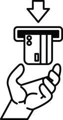 hand holding a credit card in front of a card reader