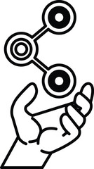 hand holding three circles that are connected to each other