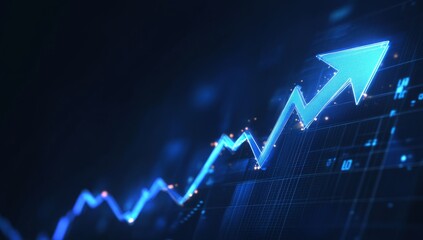 Digital Growth Chart in Dark Background