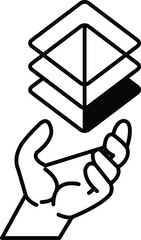 hand holding a stack of blocks