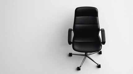 Black office chair on white background