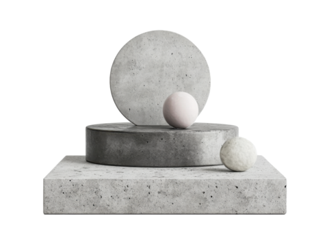 Concrete surface product display on transparent background