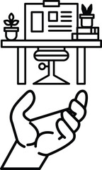 hand is holding a book and a plant