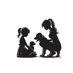 Vector Girl with Dog Silhouette Set

Girl and Dog Silhouettes Black and White

Woman with Dog Vector Illustration