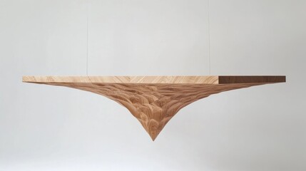Floating wood sculpture,  a modern,  abstract piece