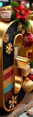 Festive holiday decor display urban setting colorful ornamentation cheerful environment close-up view celebratory concept