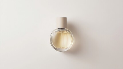 Elegant, light-gold perfume bottle