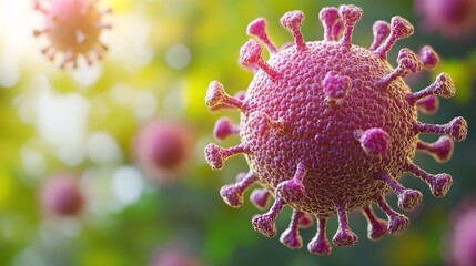 close-up of a coronavirus virus model highlighting pandemic disease visuals