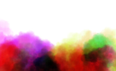 Color smoke effect isolated on transparent white background. blue magic mist cloud fog. Colorful powder dust. Smoke border, Vapor, Smoke PNG for overlay, decoration, covering. Design elements