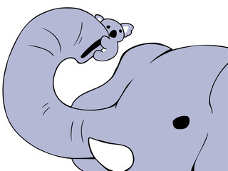 ゾウ しがみつく コアラ