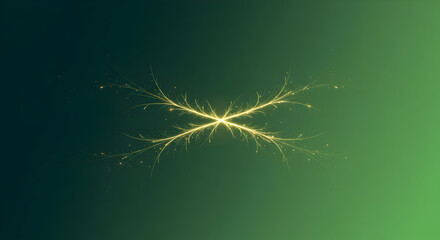 Obraz premium Glowing Fractal Cross On Green Gradient Background For Abstract Design