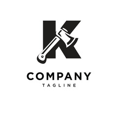 Letter K Axe Logo Icon Vector