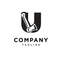 Letter U Axe Logo Icon Vector