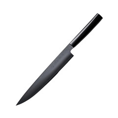Fototapeta premium Black Kitchen Knife Isolated on White Background for Culinary Use