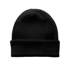 Black Knitted Beanie Cap for Winter Fashion and Outdoor Activities