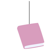 Two colorful hanging books—one pink and one yellow—ideal for educational themes, school decorations, or playful library visuals with a touch of creative charm.