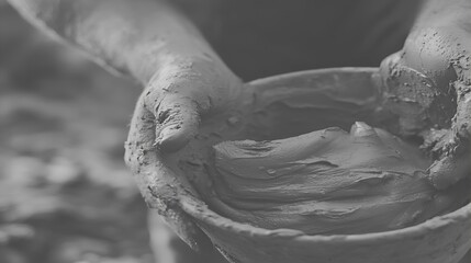 Hands Shaping Clay into a Bowl