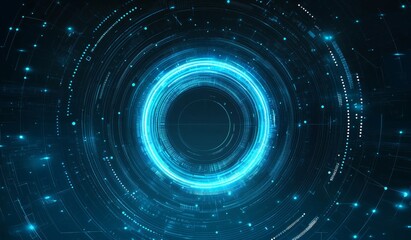 Futuristic digital circle interface