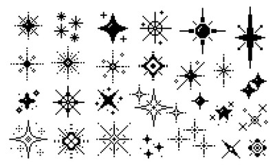 set of black stars vector illustration