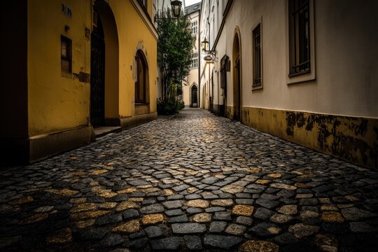 Narrow cobblestone alleyway
