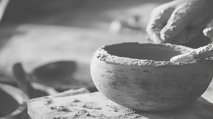 Hands Shaping a Clay Bowl