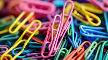  a multicolored paper clips photo