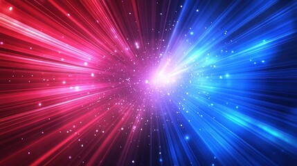 Dynamic explosion of vibrant light rays